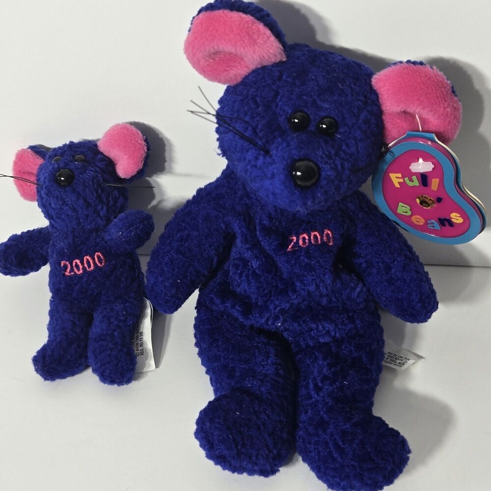 Vintage‎ Avon Full O Beans with Mouse Keychain Plush November Birthstone RARE